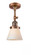 Cone - 1 Light - 6 inch - Antique Copper - Adjustable Semi-Flush Mount (3442|201F-AC-G61-LED)