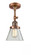 Cone - 1 Light - 6 inch - Antique Copper - Adjustable Semi-Flush Mount (3442|201F-AC-G62-LED)
