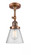 Cone - 1 Light - 6 inch - Antique Copper - Adjustable Semi-Flush Mount (3442|201F-AC-G64-LED)