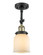 Bell - 1 Light - 5 inch - Black Antique Brass - Adjustable Semi-Flush Mount (3442|201F-BAB-G51-LED)