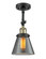 Cone - 1 Light - 6 inch - Black Antique Brass - Adjustable Semi-Flush Mount (3442|201F-BAB-G63-LED)