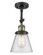 Cone - 1 Light - 6 inch - Black Antique Brass - Adjustable Semi-Flush Mount (3442|201F-BAB-G64-LED)