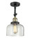 Bell - 1 Light - 8 inch - Black Antique Brass - Adjustable Semi-Flush Mount (3442|201F-BAB-G72)