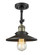 Railroad - 1 Light - 8 inch - Black Antique Brass - Adjustable Semi-Flush Mount (3442|201F-BAB-M6-LED)