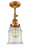 Canton - 1 Light - 6 inch - Brushed Brass - Adjustable Semi-Flush Mount (3442|201F-BB-G182-LED)