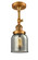 Bell - 1 Light - 5 inch - Brushed Brass - Adjustable Semi-Flush Mount (3442|201F-BB-G53-LED)