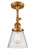 Cone - 1 Light - 6 inch - Brushed Brass - Adjustable Semi-Flush Mount (3442|201F-BB-G64-LED)