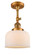 Bell - 1 Light - 8 inch - Brushed Brass - Adjustable Semi-Flush Mount (3442|201F-BB-G71-LED)