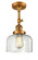 Bell - 1 Light - 8 inch - Brushed Brass - Adjustable Semi-Flush Mount (3442|201F-BB-G72-LED)