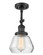 Fulton - 1 Light - 7 inch - Matte Black - Adjustable Semi-Flush Mount (3442|201F-BK-G172)