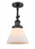Cone - 1 Light - 8 inch - Matte Black - Adjustable Semi-Flush Mount (3442|201F-BK-G41-LED)