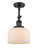Bell - 1 Light - 8 inch - Matte Black - Adjustable Semi-Flush Mount (3442|201F-BK-G71)