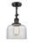 Bell - 1 Light - 8 inch - Matte Black - Adjustable Semi-Flush Mount (3442|201F-BK-G72-LED)