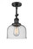 Bell - 1 Light - 8 inch - Matte Black - Adjustable Semi-Flush Mount (3442|201F-BK-G74-LED)