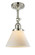 Cone - 1 Light - 8 inch - Polished Nickel - Adjustable Semi-Flush Mount (3442|201F-PN-G41-LED)