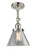 Cone - 1 Light - 8 inch - Polished Nickel - Adjustable Semi-Flush Mount (3442|201F-PN-G42-LED)