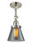 Cone - 1 Light - 6 inch - Polished Nickel - Adjustable Semi-Flush Mount (3442|201F-PN-G63-LED)