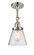 Cone - 1 Light - 6 inch - Polished Nickel - Adjustable Semi-Flush Mount (3442|201F-PN-G64-LED)