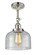 Bell - 1 Light - 8 inch - Polished Nickel - Adjustable Semi-Flush Mount (3442|201F-PN-G74-LED)