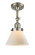 Cone - 1 Light - 8 inch - Brushed Satin Nickel - Adjustable Semi-Flush Mount (3442|201F-SN-G41-LED)