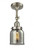 Bell - 1 Light - 5 inch - Brushed Satin Nickel - Adjustable Semi-Flush Mount (3442|201F-SN-G53-LED)