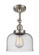 Bell - 1 Light - 8 inch - Brushed Satin Nickel - Adjustable Semi-Flush Mount (3442|201F-SN-G74-LED)