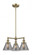 Cone - 3 Light - 22 inch - Antique Brass - Stem Hung - Chandelier (3442|207-AB-G43)