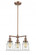 Canton - 3 Light - 18 inch - Antique Copper - Stem Hung - Chandelier (3442|207-AC-G182-LED)