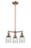 Bell - 3 Light - 19 inch - Antique Copper - Stem Hung - Chandelier (3442|207-AC-G52-LED)