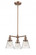 Cone - 3 Light - 19 inch - Antique Copper - Stem Hung - Chandelier (3442|207-AC-G64-LED)