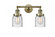 Bell - 2 Light - 16 inch - Antique Brass - Adjustable Bath Vanity Light (3442|208-AB-G54-LED)