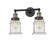 Canton - 2 Light - 17 inch - Black Antique Brass - Adjustable Bath Vanity Light (3442|208-BAB-G184-LED)