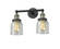 Bell - 2 Light - 16 inch - Black Antique Brass - Adjustable Bath Vanity Light (3442|208-BAB-G54)