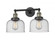 Bell - 2 Light - 19 inch - Black Antique Brass - Adjustable Bath Vanity Light (3442|208-BAB-G74-LED)