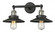 Railroad - 2 Light - 18 inch - Black Antique Brass - Adjustable Bath Vanity Light (3442|208-BAB-M6-LED)
