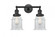Canton - 2 Light - 17 inch - Matte Black - Adjustable Bath Vanity Light (3442|208-BK-G182)