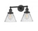 Cone - 2 Light - 18 inch - Matte Black - Adjustable Bath Vanity Light (3442|208-BK-G42-LED)