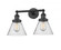 Cone - 2 Light - 18 inch - Matte Black - Adjustable Bath Vanity Light (3442|208-BK-G44-LED)