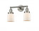Bell - 2 Light - 16 inch - Brushed Satin Nickel - Adjustable Bath Vanity Light (3442|208-SN-G51-LED)
