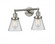 Cone - 2 Light - 16 inch - Brushed Satin Nickel - Adjustable Bath Vanity Light (3442|208-SN-G62-LED)