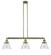 Cone - 3 Light - 40 inch - Antique Brass - Stem Hung - Adjustable Island Light (3442|213-AB-G44-LED)