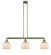 Bell - 3 Light - 41 inch - Antique Brass - Stem Hung - Adjustable Island Light (3442|213-AB-G71-LED)