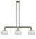 Bell - 3 Light - 41 inch - Antique Brass - Stem Hung - Adjustable Island Light (3442|213-AB-G72-LED)