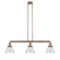 Cone - 3 Light - 40 inch - Antique Copper - Stem Hung - Adjustable Island Light (3442|213-AC-G44-LED)