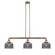 Bell - 3 Light - 41 inch - Antique Copper - Stem Hung - Adjustable Island Light (3442|213-AC-G73-LED)