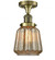 Chatham - 1 Light - 7 inch - Antique Brass - Semi-Flush Mount (3442|517-1CH-AB-G146-LED)
