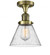 Cone - 1 Light - 8 inch - Antique Brass - Semi-Flush Mount (3442|517-1CH-AB-G44-LED)