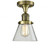 Cone - 1 Light - 7 inch - Antique Brass - Semi-Flush Mount (3442|517-1CH-AB-G62-LED)