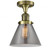 Bell - 1 Light - 8 inch - Antique Brass - Semi-Flush Mount (3442|517-1CH-AB-G73-LED)