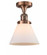 Cone - 1 Light - 8 inch - Antique Copper - Semi-Flush Mount (3442|517-1CH-AC-G41-LED)